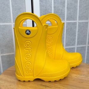 CROCS Kids Yellow Handle Rain Boots